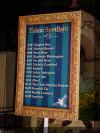 Night of Joy Talent Spotlight Schedule Sign at the Caribbean Plaza